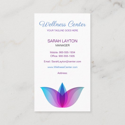 Holistische Visitenkarte (Rückseite)