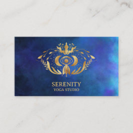 Holistischer Himmelsmond Dritter Augennebel Blau Visitenkarte
