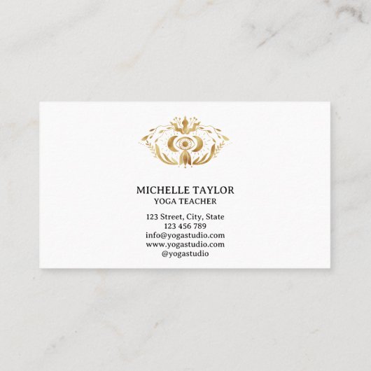 Holistischer Himmelsmond Drittes Auge Yoga Busines Visitenkarte (Rückseite)