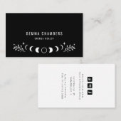 Holistischer Himmelsmond Phasen schwarz Visitenkarte (Vorne/Hinten)