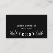 Holistischer Himmelsmond Phasen schwarz Visitenkarte (Vorderseite)