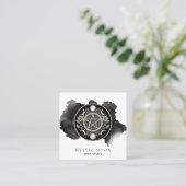 Holistischer Himmelsmond Schwarzer Tinte Quadratische Visitenkarte (Stehend Vorderseite)