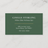 Holistischer Massagetherapeut Grün Gold Visitenkarte (Rückseite)