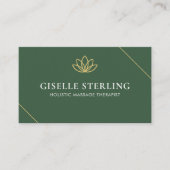 Holistischer Massagetherapeut Grün Gold Visitenkarte (Vorderseite)