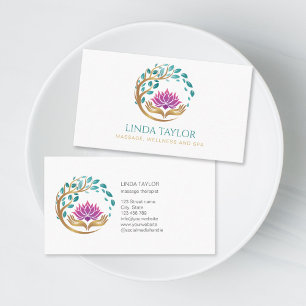 Holistischer Massagetherapeut Wellness Spa Lotus Visitenkarte