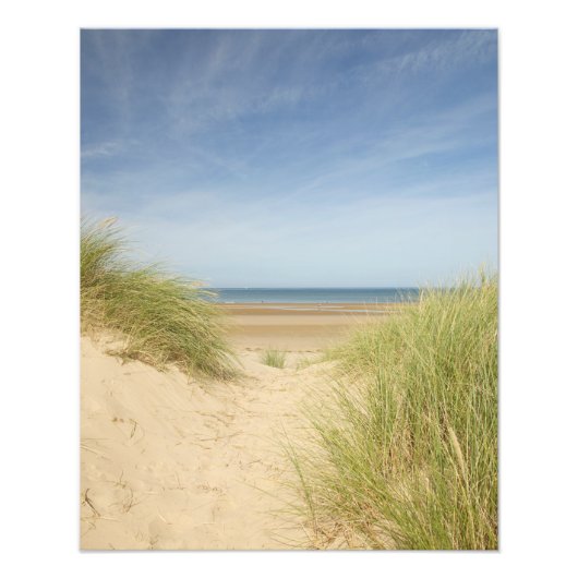 Holkham Beach hinter den Dünen Norfolk Fotodruck (Vorne)