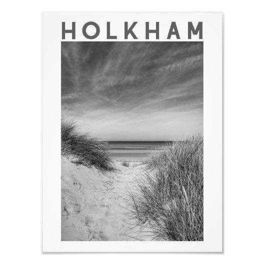 Holkham Beach Norfolk Black and White Poster (Vorne)