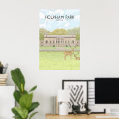 Holkham Park Norfolk Reiseplakat Poster (Heimbüro)