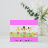 HOLLA BEI MEINEN PEEPS! POSTKARTE (Stehend Vorderseite)