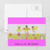 HOLLA BEI MEINEN PEEPS! POSTKARTE (Vorne/Hinten)