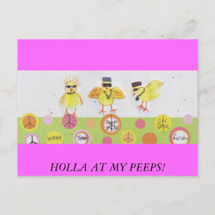 HOLLA BEI MEINEN PEEPS! POSTKARTE