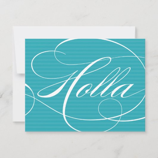 HOLLA BLUE SCRIPT | KLEINE GRUSSKARTEN MITTEILUNGSKARTE (Vorderseite)