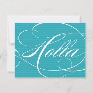 HOLLA BLUE SCRIPT   KLEINE GRUSSKARTEN MITTEILUNGSKARTE