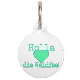 Holla die Waldfee – Dog Collar Hundehalsband neon Haustiermarke