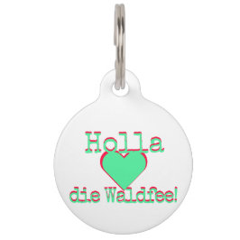 Holla die Waldfee – Dog Collar Hundehalsband neon Haustiermarke