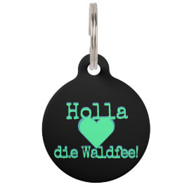 Holla die Waldfee – Dog Collar Hundehalsband neon Haustiermarke