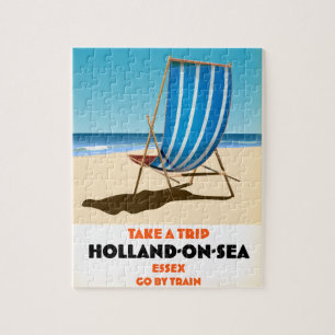 Holland am Meer Essex im Stil eines Vintage-Reisep Puzzle