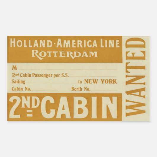 Holland America Line Rotterdam Rechteckiger Aufkleber (Vorderseite)