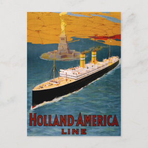 Holland-America-Linie Vintage-Plakat restauriert Postkarte