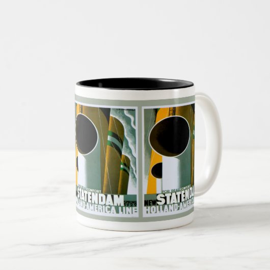 Holland- - Amerika-Linie ~ Wecker-Tasse Zweifarbige Tasse (VorderseiteRechts)