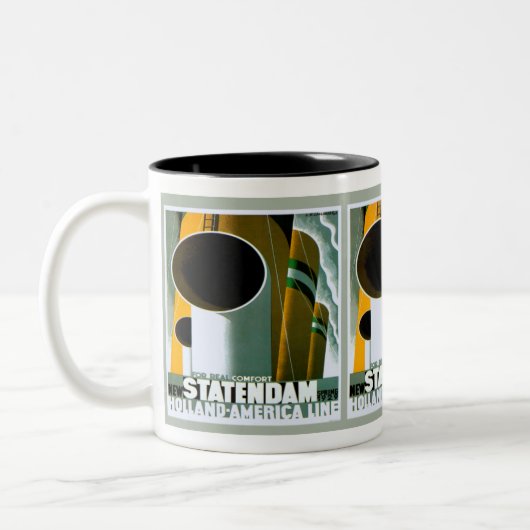 Holland- - Amerika-Linie ~ Wecker-Tasse Zweifarbige Tasse (Links)