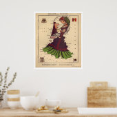 Holland & Belgien Karicature Karte 1868 Poster (Küche)