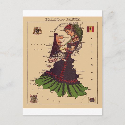 Holland & Belgien Postkarte (Vorderseite)