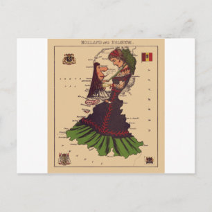 Holland & Belgien Postkarte