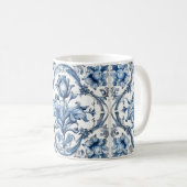 Holland Blue Tulip Pattern Kaffeetasse (VorderseiteRechts)