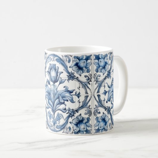 Holland Blue Tulip Pattern Kaffeetasse (VorderseiteRechts)