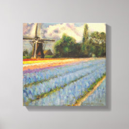 Holland Blume Landschaftsbild Malerei Triptych 2 v Leinwanddruck