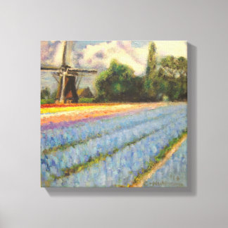 Holland Blume Landschaftsbild Malerei Triptych 2 v Leinwanddruck
