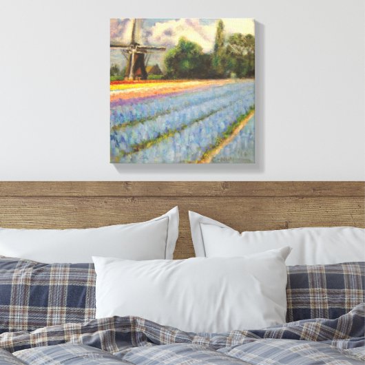 Holland Blume Landschaftsbild Malerei Triptych 2 v Leinwanddruck (Insitu (Schlafzimmer))