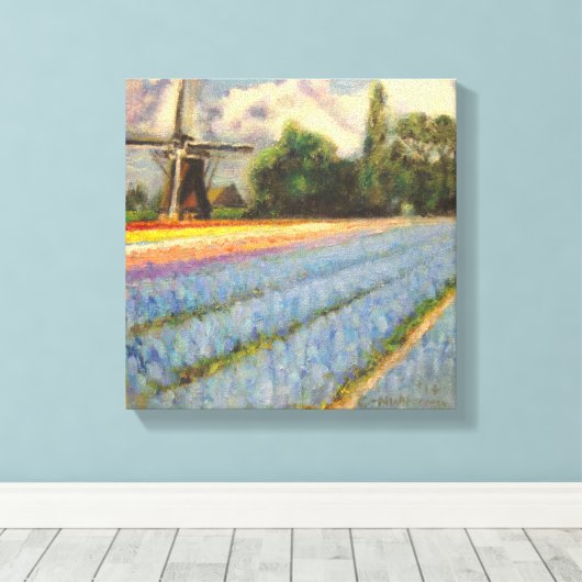 Holland Blume Landschaftsbild Malerei Triptych 2 v Leinwanddruck (Insitu (Holzboden))