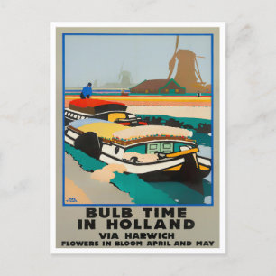 Holland Bulb Time Vintage Reise Postkarte