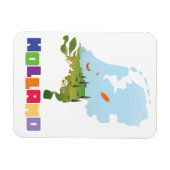 Holland Cartoon Karte Magnet (Horizontal)