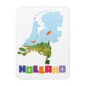 Holland Cartoon Karte Magnet (Vertikal)