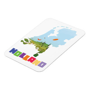 Holland Cartoon Karte Magnet