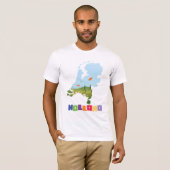 Holland Cartoon Karte T-Shirt (Vorne ganz)
