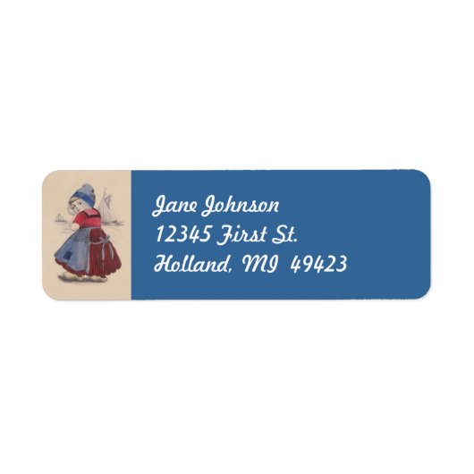 Holland Dutch Girl Traditional Dress Address Label (Vorne)