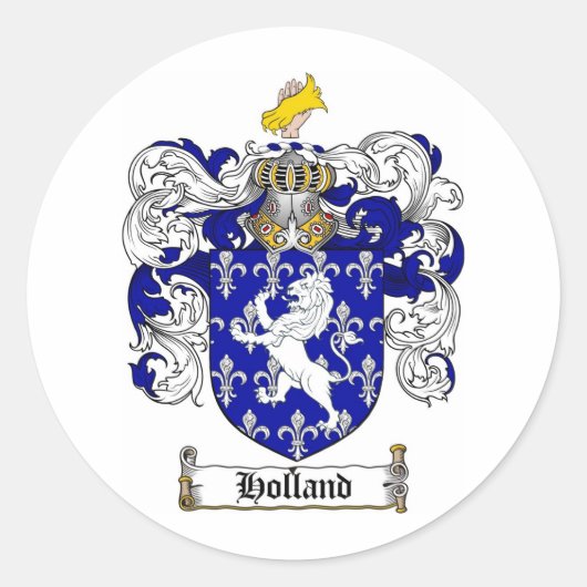 HOLLAND-FAMILIENWAPPEN - WAFFENSAUFTRAG RUNDER AUFKLEBER (Vorderseite)