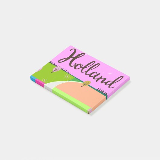 Holland Felder Reiseplakat Post-it Klebezettel (angewinkelt)