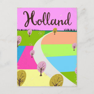 Holland Felder Reiseplakat Postkarte
