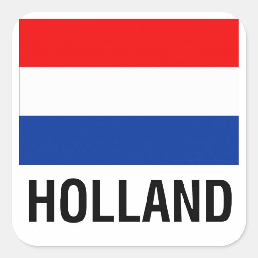 HOLLAND-FLAG QUADRATISCHER AUFKLEBER (Vorderseite)