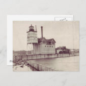 Holland Harbor Lighthouse 2 Postkarte (Vorne/Hinten)
