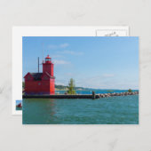 Holland Harbor Lighthouse Postkarte (Vorne/Hinten)