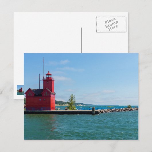 Holland Harbor Lighthouse Postkarte (Vorne/Hinten)