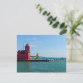 Holland Harbor Lighthouse Postkarte (Stehend Vorderseite)