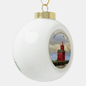 Holland Harbor South Pierhead Lichtschmuck Keramik Kugel-Ornament (Links)