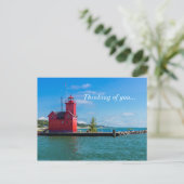 Holland Harbour Lighthouse Denken Sie an Sie Postk Postkarte (Stehend Vorderseite)